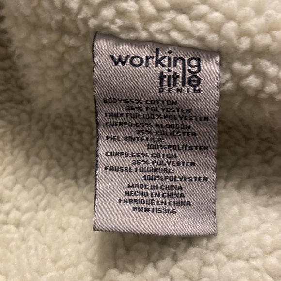 Jean Jacket Sherpa jacket by Working Title Denim XL Jean & Sherpa cropped jacket - Picture 4 of 13